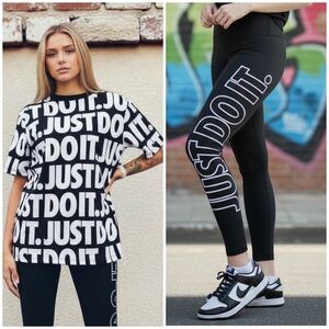 💥2 pc XL t-shirt and leggings NIKE matching set womens bundle just do it NEW
